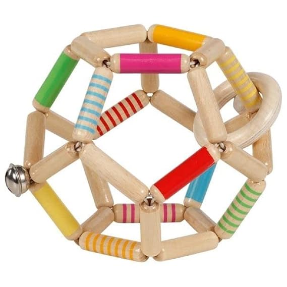 Rattles Brand GOKI. Model Rattle Elastic Ball, Striped