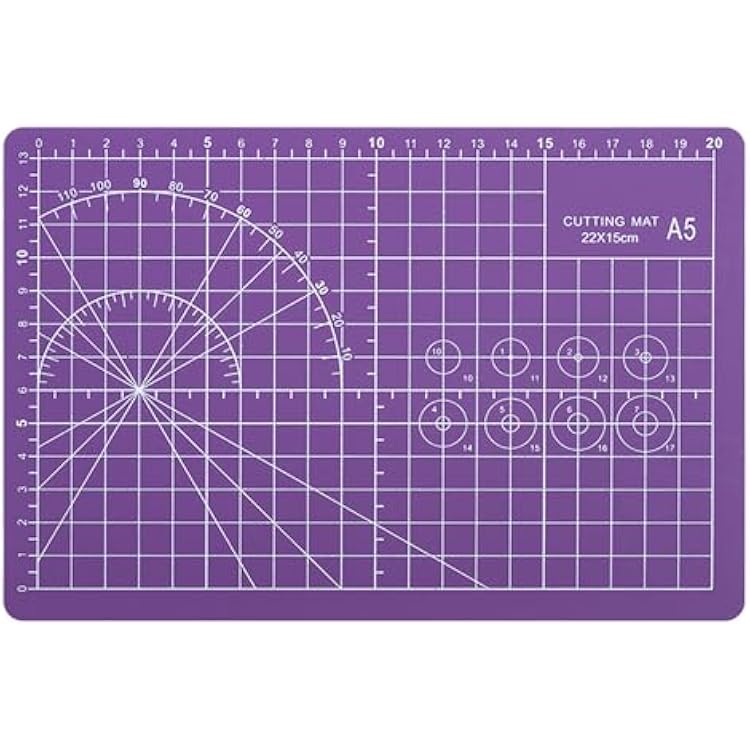 A5 Cutting Mat, Self Healing Sewing Mat, Craft Mat Double Sided 3-Ply Craft Cutting Board for Sewing Crafts Leather Fabric Scrapbooking Project Art Supplies, 8.6 x 5.9, Purple