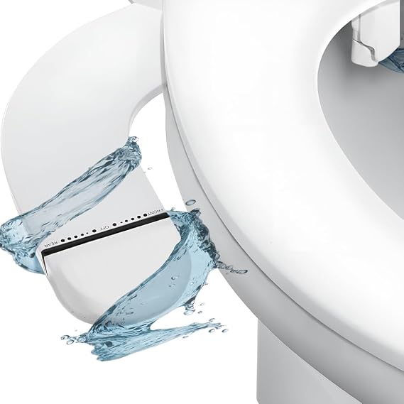 Angora Bidet Attachment for Toilet Non-Electric Cold Water Bidet with Adjustable Pressure, Self-Cleaning Nozzle, Front & Rear Wash, Universal Fit, Easy Install, White