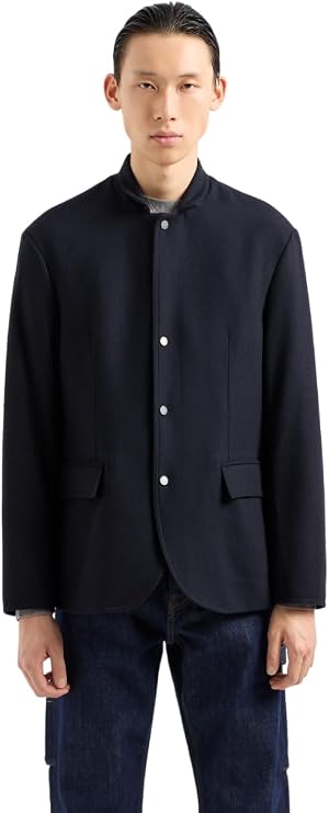 Armani Exchange Men's Wool Blend Zip Up Blazer Jacket