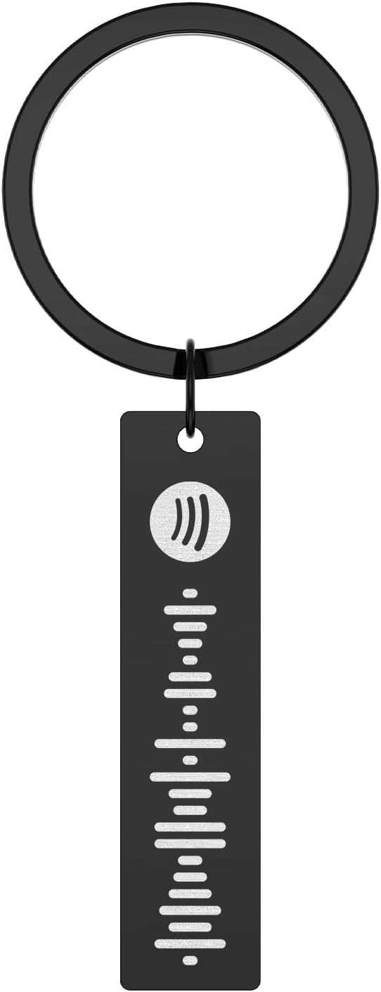 Custom Spotify Keychain, Personalized Scannable Spotify Code Keychain Spotify Music Song Code Keyring Gifts for Men