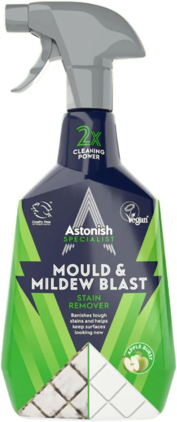 Astonish Specialist Extra Strength Mould & Mildew Stain Blaster Spray 750ml – Fast Acting Mould Remover & Bathroom Cleaner for Tiles, Grout & Shower Areas