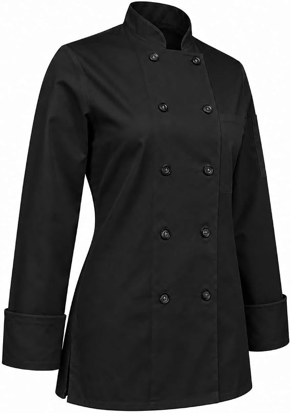 ChefsCloset Women's Long Sleeve Classic 10 Button Chef Coat