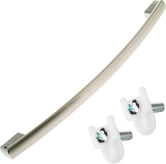 US-Based Supplier - WR12X34310 Stainless Steel Freezer Door Handle with WR01X25070 Door Handle Fasteners 2 pcs Updated Kit - Compatible with GE Appliances Refrigerator