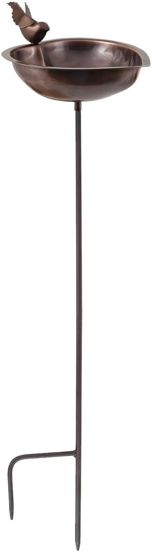 Achla Designs HBB-01-S Heart Shaped Birdbath with Stake, Copper