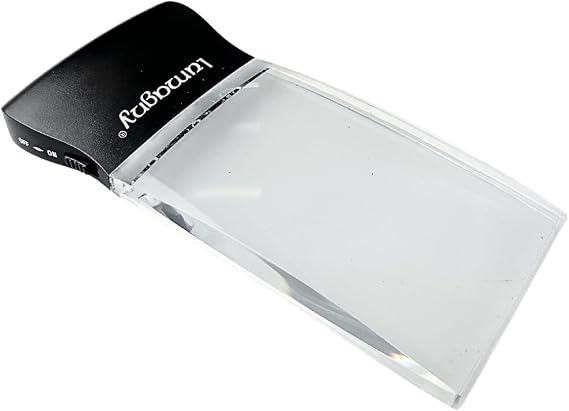 Rectangular 2X Magnifier | Ultra-Bright LED Lights | 4" x 2.25" |Portable Design | Acrylic Lens | Includes Batteries & Protective Pouch