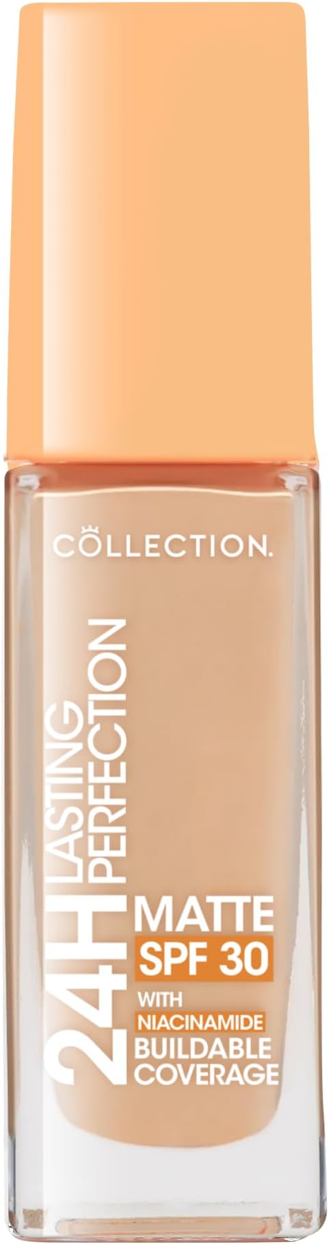 Collection Cosmetics Lasting Perfection Matte Foundation, Full Coverage, Anti-Ageing Effect, 24 Hour Wear, SPF 30, Contains Niacinamide, 27ml, Beige Neutral
