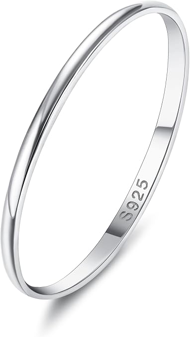 Diamday S925 Sterling Silver Rings for Women Men Wedding Band Thumb Ring