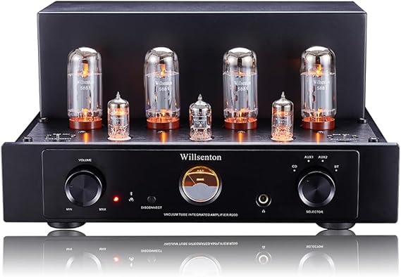 R200 5881x4 Tube Amplifier Integrated Amplifier Headphones amp (All Black)
