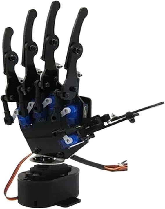 Bionic Robot Right/Left Hand Palm, Mechanical Arm Motor Five Fingers with Control System for Robotics Teaching Training(Left Hand)