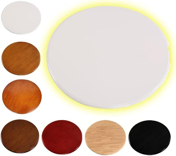 Extra Large Lazy Susan for Dining Table 48" 44" 40" 36" 32" 28" 24" Wood Round Tabletop Display Rotating Plate Kitchen Rotating Serving Tray(White,32"(80cm))