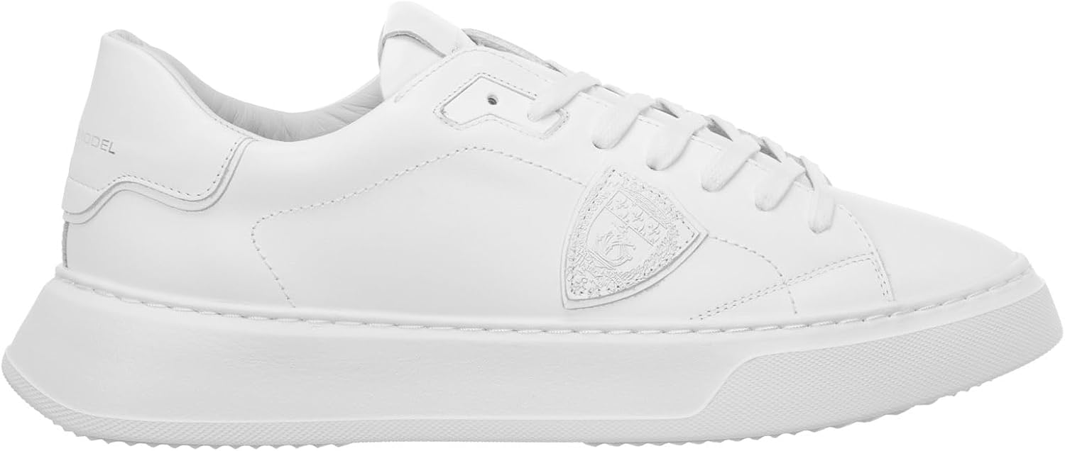 Philippe Model White Leather Sneaker Temple L, Size UK:
