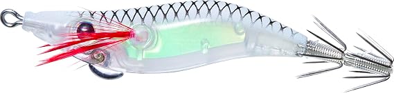 Yo-Zuri Mini Aurora Squid Jig, Floating, 2 Inch, 48mm, #1, Luminous White