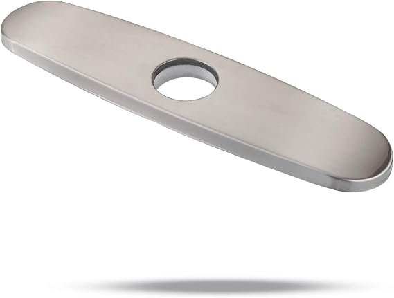 Sink Hole Cover, Escutcheon Plate Stainless Steel Deck Plate for 1 or 3 Hole Bathroom or Kitchen Sink Faucet Mixer Tap 10" Brushed Nickel