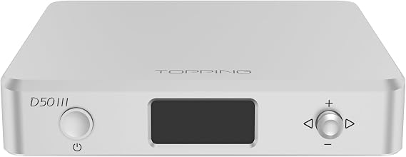 Topping D50 III Desktop HiFi DAC Preamplifier with Remote Control (Silver)
