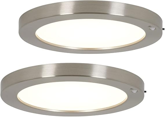 artika Lumo 2 Pack 8" LED Closet Light with Motion Sensor, Brushed Nickel, Use in Wardrobe, Walk-in, Under Cabinet, Garage - 1200 Lumens 4000 Kelvin