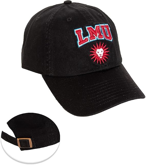 Desert Cactus Loyola Marymount University Baseball Hat Lions LMU Brimmed Embroirderd Hats Cap Adjustable Cloth Strap Adult (Style C), Black