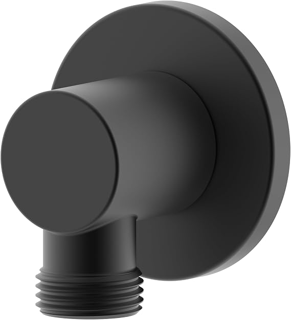 Wall Supply Elbow for Hand Held shower,with Connector Body and Washer, Wall-mount Hose Connector,without Shower Head and Hose (Matte Black) DA-0045-MT