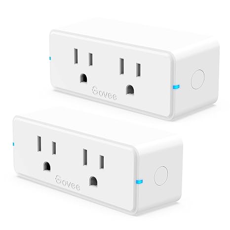 Govee Dual Smart Plug 2 Pack, 15A WiFi Bluetooth Outlet, 2-in-1 Design