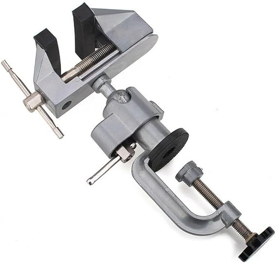 Rotating Bench Vice, New 360 Degree Rotating Mini Vise Tool Jewelers Hobby Lathe Clamp Bench Vice (Silver)