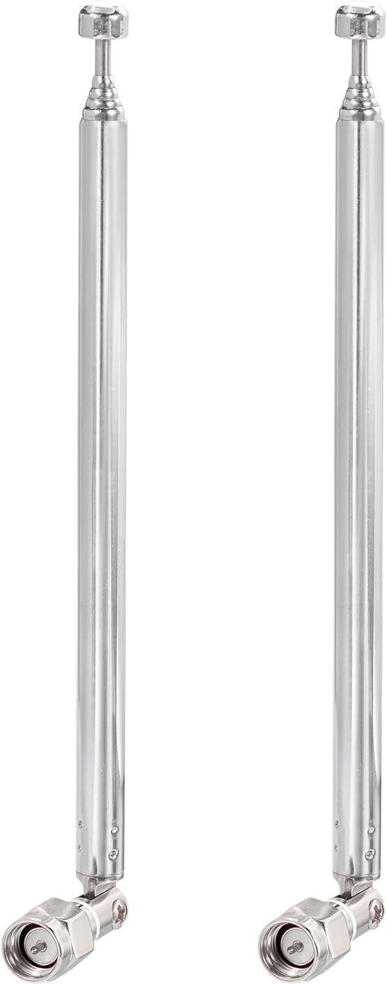 Bingfu 6-Sect SMA Male Telescopic Antenna (2-Pack) Compatible with RTL-SDR Blog V3, HackRF One, Nooelec RTL-SDR v5 Radio Communication Antenna