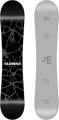 5th Element Shock Snowboard for Men-Freeride-All Mountain, Designed for Beginner and Intermediate Snowboarders with Rocker-Regular and Wide
