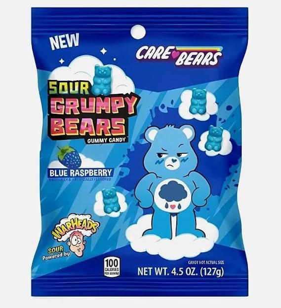 Warheads Care Bears Sour Grumpy Bears 4.5 oz