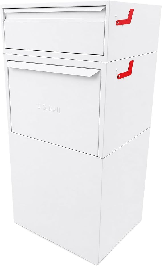 KBD Lockable Stainless Steel Package Delivery Box, 42 Gal,482321",White