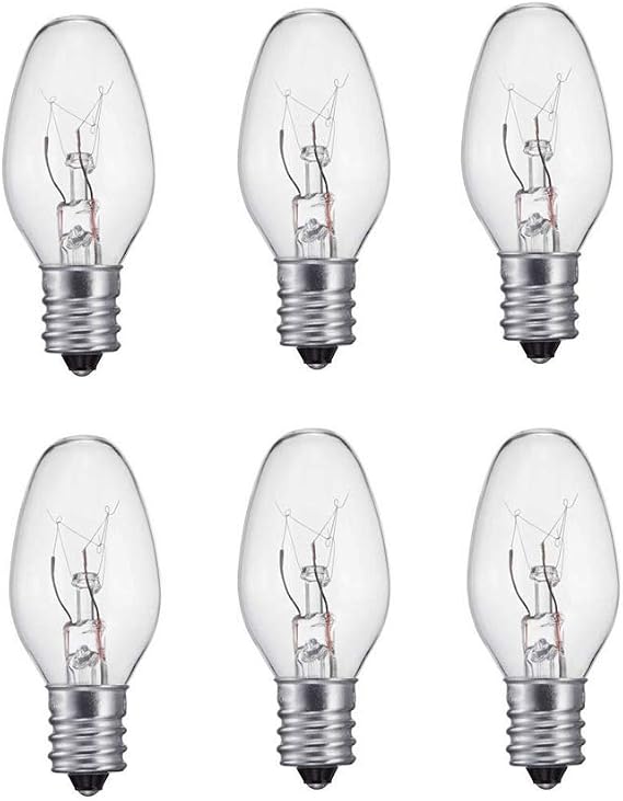 Night Light Bulb Replacement Clear Bulbs 120V - 6PC