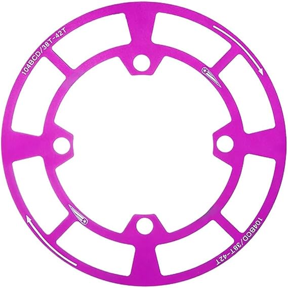 Mountain Bike Crankset Guard Aluminum Chainring Cover 104BCD Mounting Pattern Fits 32T 34T 36T Single Chainring Disc Protection Task (Pink-38T-42T)