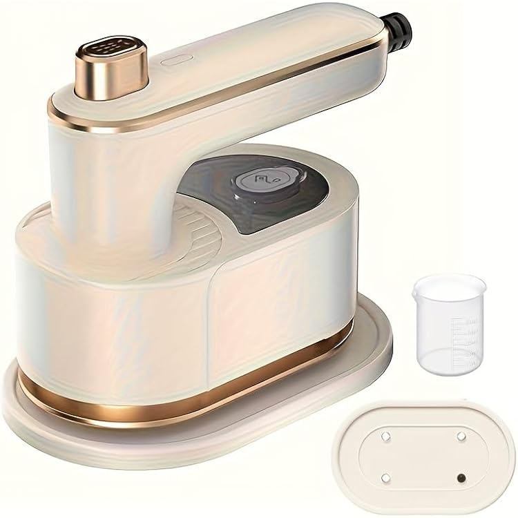Mini Portable Folding Steam, 180 Rotating New Iron Steamer for Clothes, Fast Heating, Handheld, Quick Wrinkle, Compact Handheld Steam Iron for Travel, College Dorm, Back to School, HomeWhite