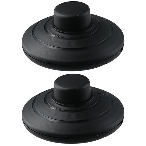 Foot Pedal Push Switch 2pcs Round Floor Foot Inline Plastic Footswitch Lamp Light Foot Control Black Christmas Decoration