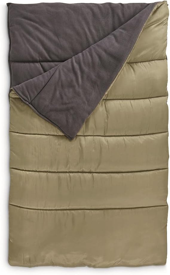 Guide Gear Canvas Hunter 20-Degree Double Sleeping Bag for Adults and Kids 2-Person Warm Winter Cold Weather Lightweight Portable for Camping, Backpacking, Hiking, Outdoors