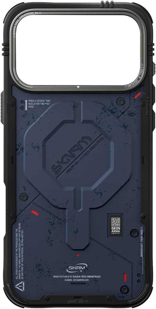 iPhone 17 Pro Max ile Uyumlu Kılıf M-Safe ile Uyumlu Şarj Özellikli Airbag Tasarımlı Skinarma Vigor Kapak (Mavi)