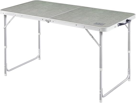 Haegs Portatif Kamp Masası, 3 Yükseklik Ayarlı, Katlanır Piknik Masası, Kolay Taşınabilir Alüminyum Masa - 120x60 - Kumaş Desenli