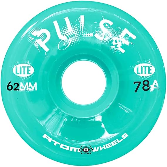 Atom Pulse Lite Outdoor Quad Roller Skate Wheels, 62mm, Mint, 78A