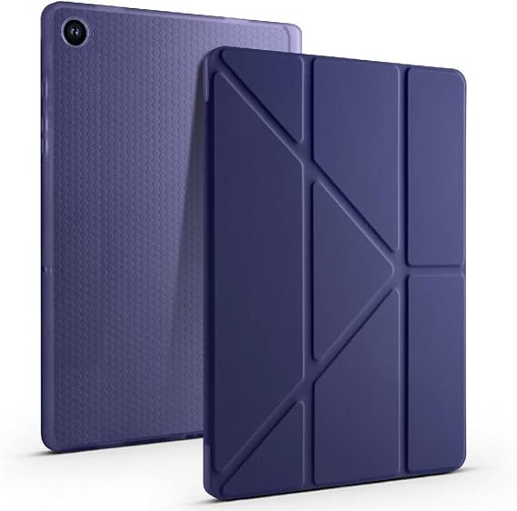 Babilden Samsung Galaxy Tab A9 Plus X210/Galaxy Tab A11+ ile Uyumlu Kalem Bölmeli Trifolding Cover Tablet Kılıf Katlanabilir Standlı Otomatik Uyku Modlu Darbe Emici İnce Tasarım Lacivert