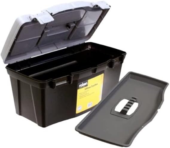 Rolson 68935 50cm Plastic Tool Box with Inner Tray in Display Box