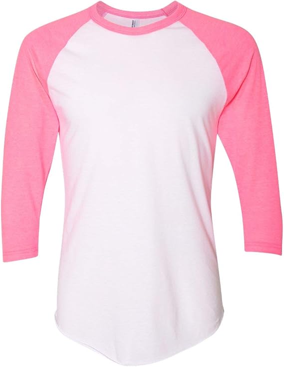 American Apparel Men's Poly-Cotton 3/4 Sleeve Raglan Shirt