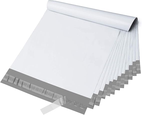 Switory Parcel Bags Postage Bags,for Posting Clothes Poly Postal Bags Self Seal Mailing Bag for Clothes Envelopes Postage Bag for Packaging, 25Pcs - White (10X13Inch)