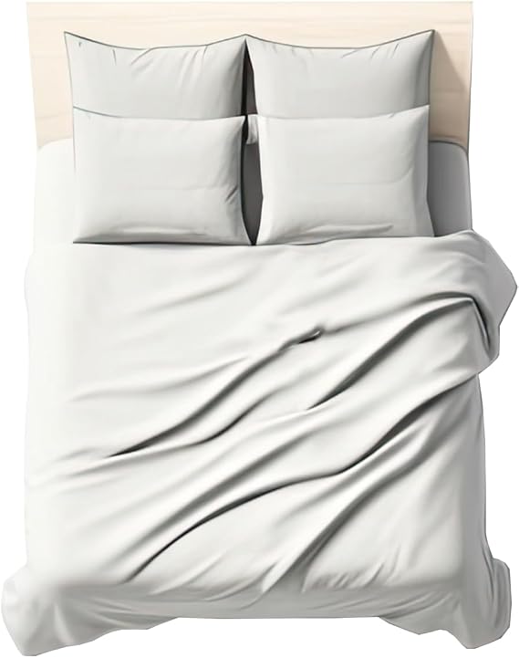 Zer0bed, Double Flat Sheet, Plain Colour, 100% Cotton, 260 x 290 cm, White, Flat Sheet, 1 Piece (Flat Sheet Only)