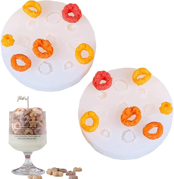 Cestony 2Pcs Doughnut Silicone Molds for DIY Cake Fondant Biscuit Cookies Sugar Pudding Chocolate Hard Candies Dessert Candle Decor