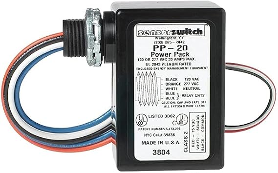 Lithonia Lighting PP20 Power Pack for Low Voltage Sensor System, Dual Voltage Transformer, Self-Contained Relay, Powers Up to 14 Sensors