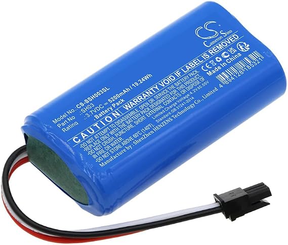 Cameron Sino Battery for Simplehuman Mirror SH1S2P PN:Simplehuman SH03 5200mAh / 19.24Wh 68.50 x 37.20 x 19.00mm
