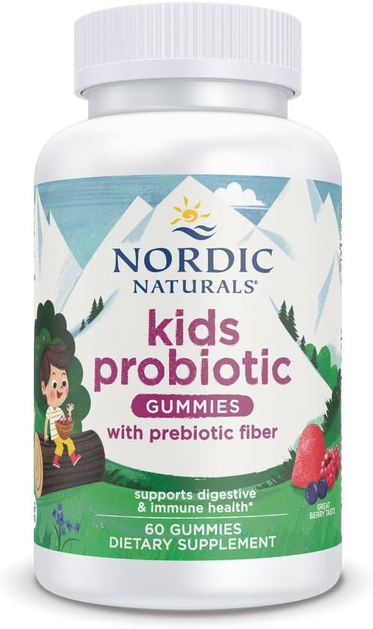 Nordic Naturals Kids Nordic Flora Probiotic Gummies, 1.5B CFU - 60 Count