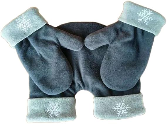 3PCS Christmas Couple Gloves Two Person Hand Holding Mittens Winter Warm Lovers Santa Cold Weather Gloves Thermal Gloves