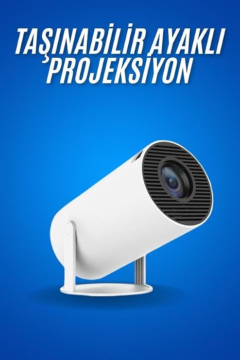 Sinema Projektörü Android HDMI USB WİFİ Ses Çıkışlı Ayaklı Projeksiyon Taşınabilir