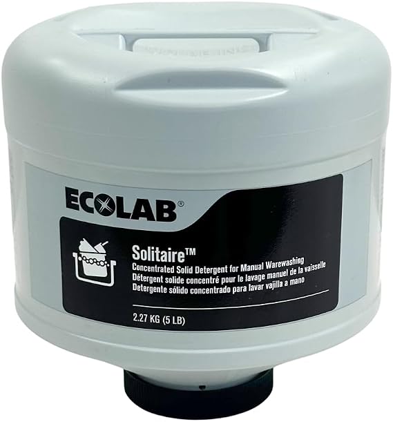 Ecolab Solitaire Solid Detergent for Manual Warewashing - 5lb