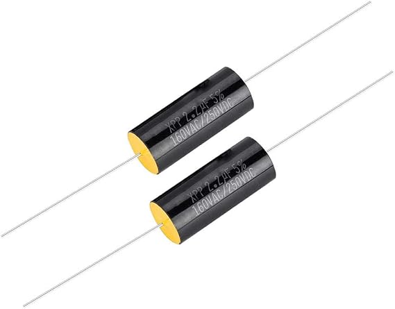 2Pcs Capacitor Frequency Divider, DC 250V 1uF/2.2uF/3.3/uF Film Capacitor for Audio Divider(2.2uf)
