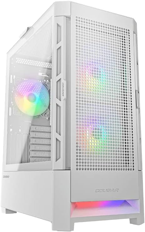 Cougar AIRFACE RGB Mid Tower Case with Brilliant Lighting Scenery and Excellent Cooling Performance (Mesh Front Panel) (White)
